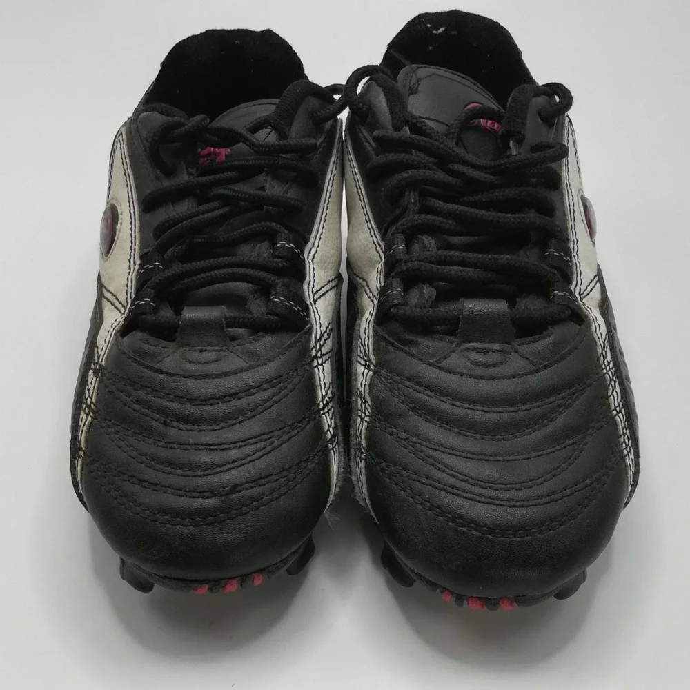 Rawlings Shoes‎ Mens Cleats Soccer Goalie Black White Faux Leather Lace Up 7.5